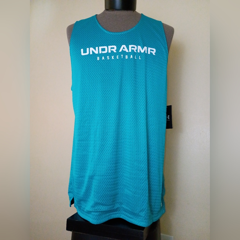 Under Armour Reversible Turquoise/Black Basketball Jersey - NWT Large